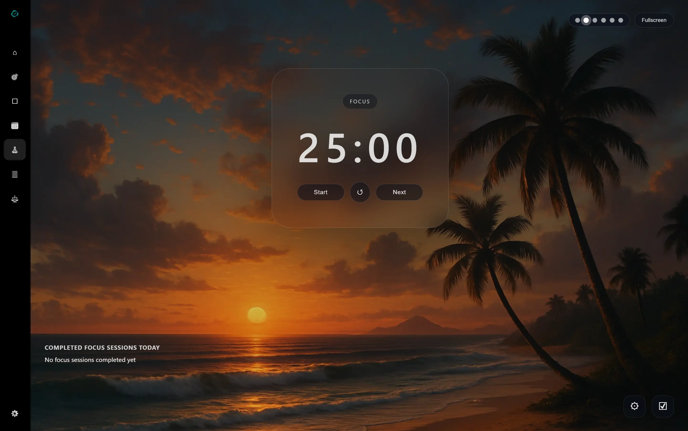 Focus timer with pomodoro technique